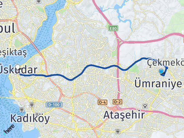 Aşağı Dudullu Üsküdar Arası Kaç Km - Yol Tarifi