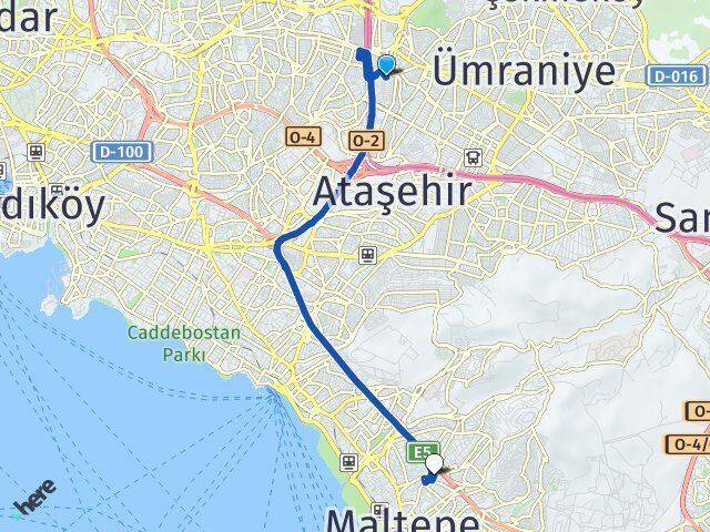 İstanbul Ümraniye Çakmak Bağlarbaşı Maltepe Arası Kaç Km - Yol Haritası