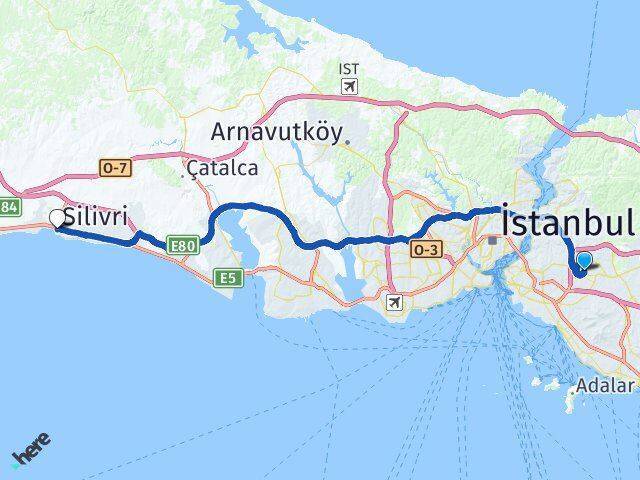 Cemil Meriç Silivri Arası Kaç Km - Yol Tarifi