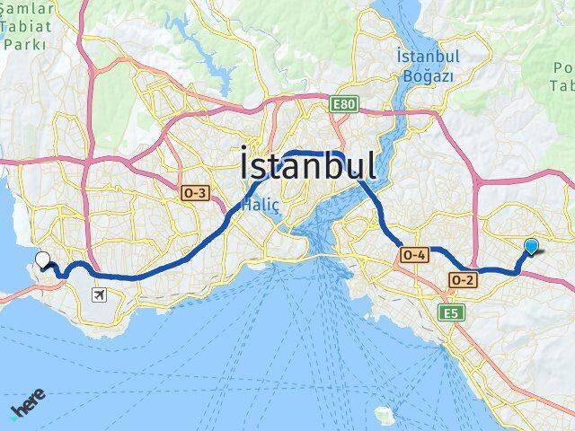 Esenşehir Küçükçekmece Arası Kaç Km - Yol Tarifi