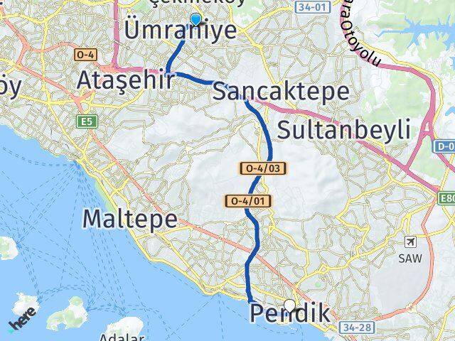 Necip Fazıl Pendik Arası Kaç Km - Yol Tarifi