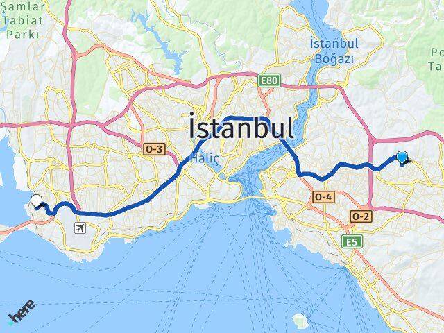Parseller Küçükçekmece Arası Kaç Km - Yol Tarifi
