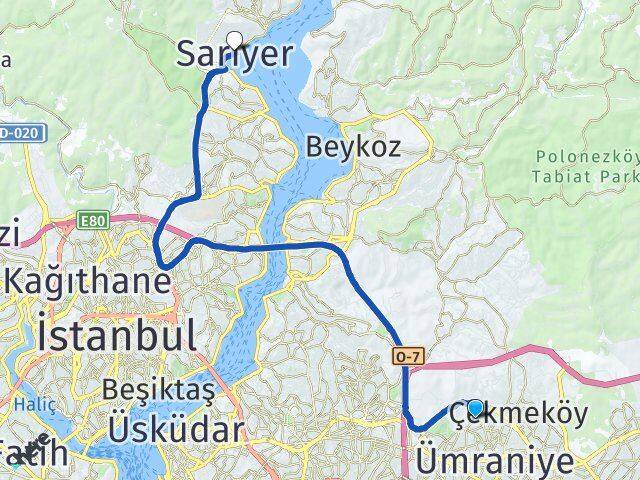 Parseller Sarıyer Arası Kaç Km - Yol Tarifi