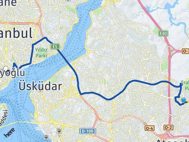 Tepeüstü Beyoğlu Arası Kaç Km - Yol Tarifi