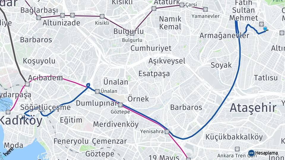 Tepeüstü Kadıköy Arası Kaç Km - Yol Tarifi