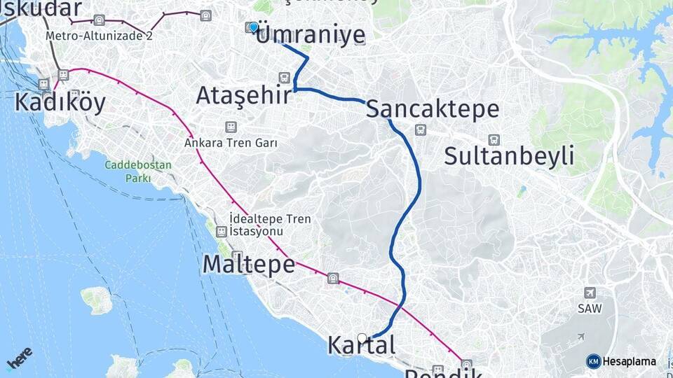 Tepeüstü Kartal Arası Kaç Km - Yol Tarifi