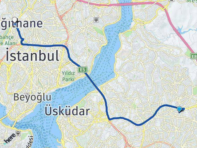 Yamanevler Kağıthane Arası Kaç Km - Yol Tarifi
