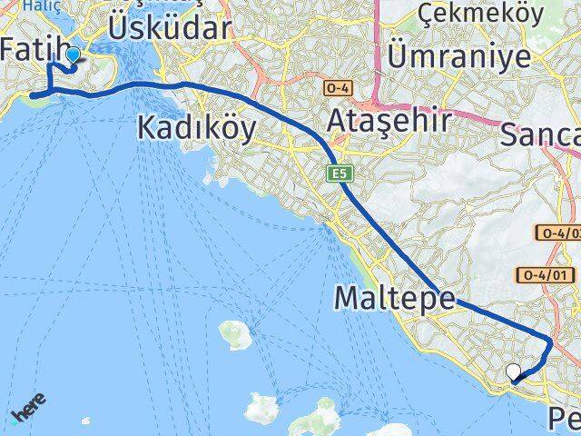 İstanbul Üniversitesi Kartal Arası Kaç Km - Yol Tarifi