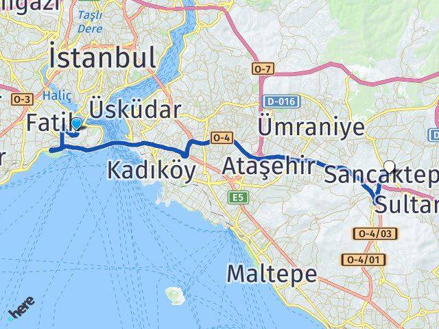 İstanbul Üniversitesi Sancaktepe Arası Kaç Km - Yol Tarifi