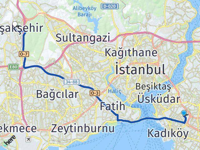 Acıbadem Başakşehir Arası Kaç Km - Yol Tarifi
