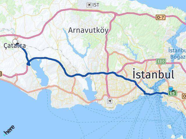 Acıbadem Çatalca Arası Kaç Km - Yol Tarifi