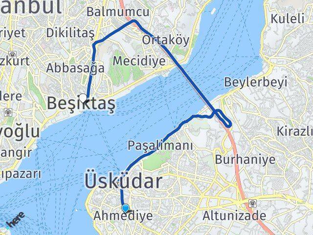 Ahmediye Beşiktaş Arası Kaç Km - Yol Tarifi