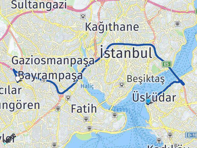 Aziz Mahmut Hüdayi Esenler Arası Kaç Km - Yol Tarifi