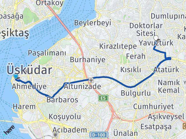 Aziz Mahmut Hüdayi Yavuztürk Arası Kaç Km - Yol Tarifi
