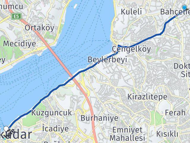 Bahçelievler Üsküdar Arası Kaç Km - Yol Tarifi