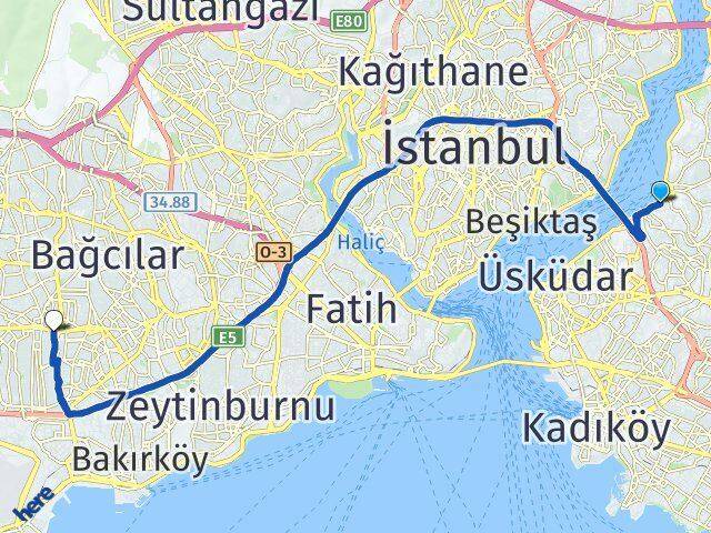 Beylerbeyi Kocasinan Arası Kaç Km - Yol Tarifi
