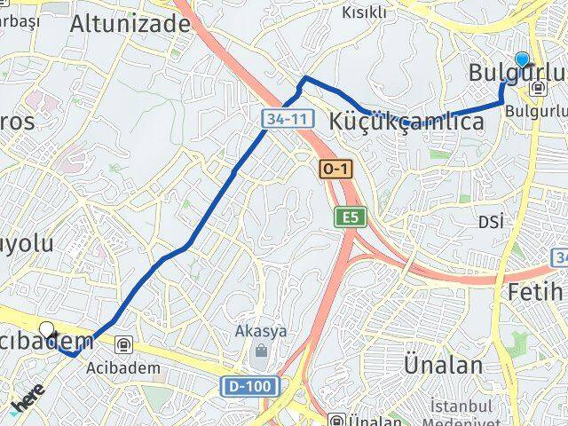 Bulgurlu Acıbadem Arası Kaç Km - Yol Tarifi