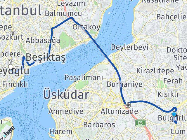Bulgurlu Beyoğlu Arası Kaç Km - Yol Tarifi