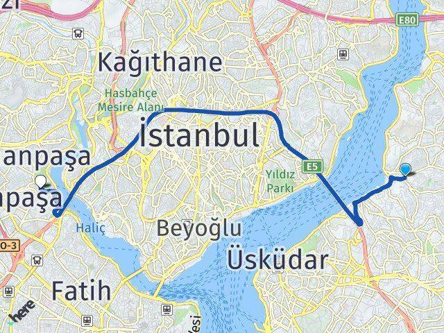 Çengelköy Eyüpsultan Arası Kaç Km - Yol Tarifi