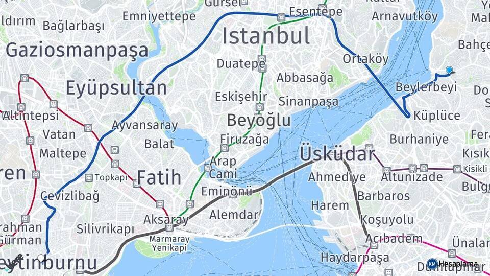 Çengelköy Zeytinburnu Arası Kaç Km - Yol Tarifi