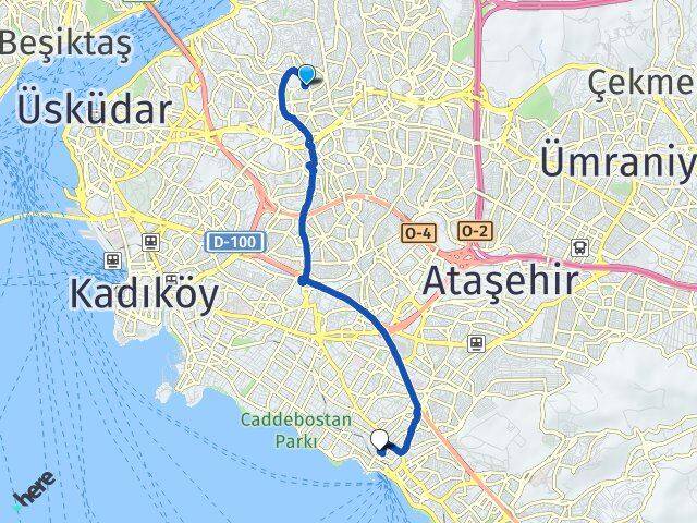 İstanbul Üsküdar Ferah Bostancı Kadıköy Arası Kaç Km - Yol Haritası