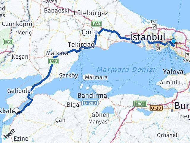 Ferah Çanakkale Arası Kaç Km - Yol Tarifi
