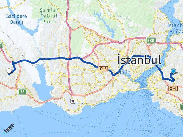 Ferah Esenyurt Arası Kaç Km - Yol Tarifi