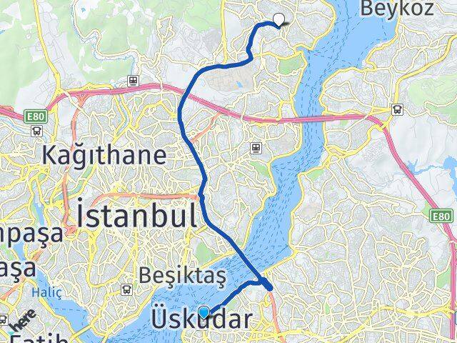 İstanbul Üsküdar İstinye Sarıyer Arası Kaç Km - Yol Haritası