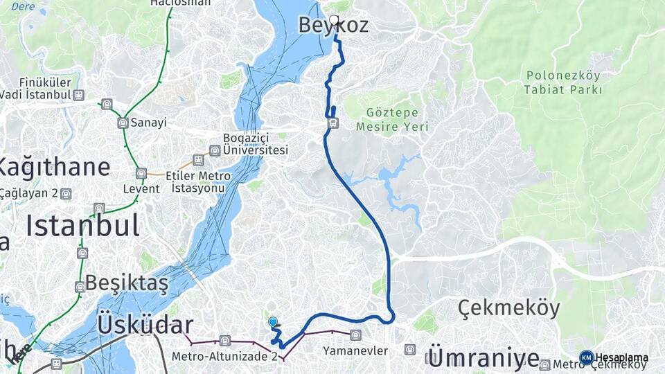 Kısıklı Beykoz Arası Kaç Km - Yol Tarifi