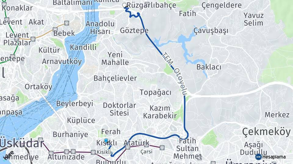 Kısıklı Kavacık Arası Kaç Km - Yol Tarifi