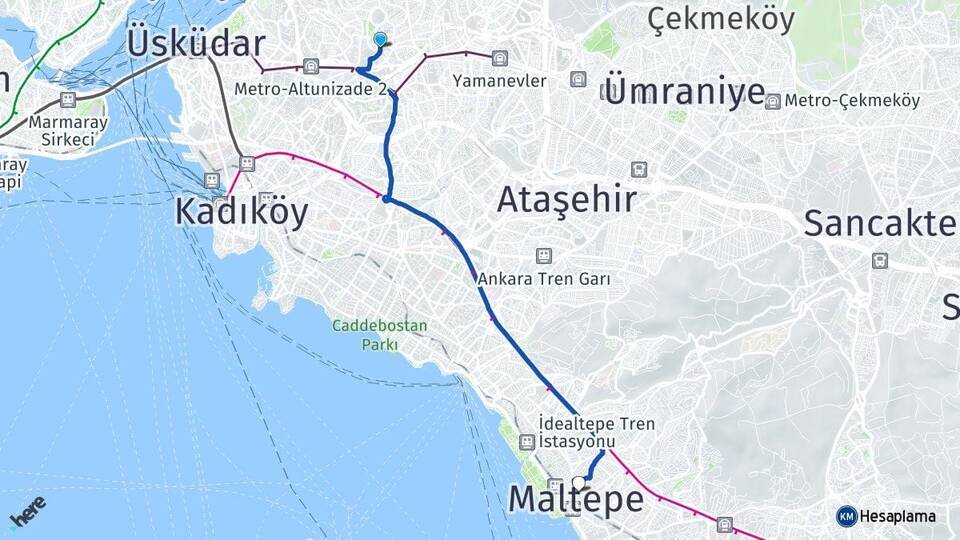 Kısıklı Maltepe Arası Kaç Km - Yol Tarifi