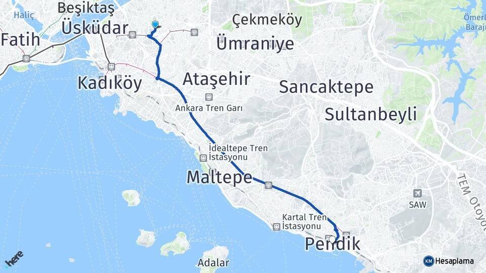 Kısıklı Pendik Arası Kaç Km - Yol Tarifi