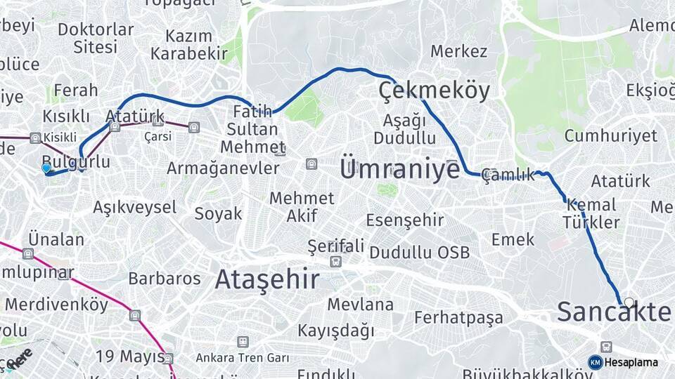 Küçük Çamlıca Sancaktepe Arası Kaç Km - Yol Tarifi