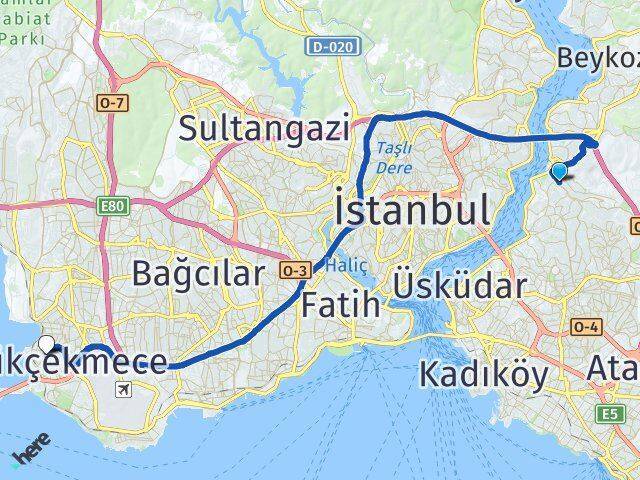 Küçüksu Küçükçekmece Arası Kaç Km - Yol Tarifi