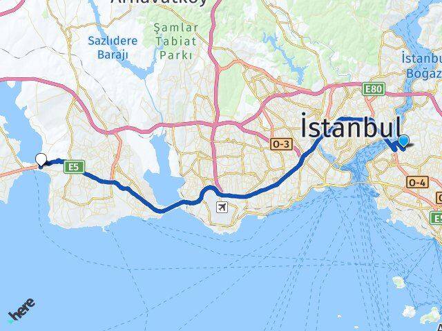Küplüce Büyükçekmece Arası Kaç Km - Yol Tarifi