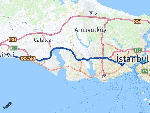 Küplüce Silivri Arası Kaç Km - Yol Tarifi
