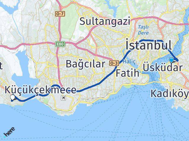 Kuzguncuk Avcılar Arası Kaç Km - Yol Tarifi