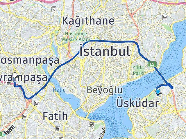 Kuzguncuk Bayrampaşa Arası Kaç Km - Yol Tarifi