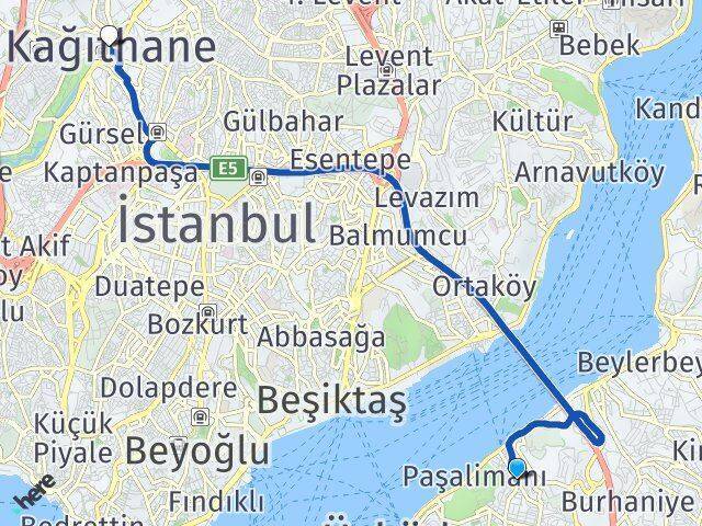 Kuzguncuk Kağıthane Arası Kaç Km - Yol Tarifi