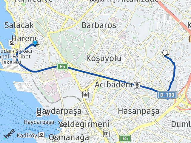 Selimiye Acıbadem Arası Kaç Km - Yol Tarifi