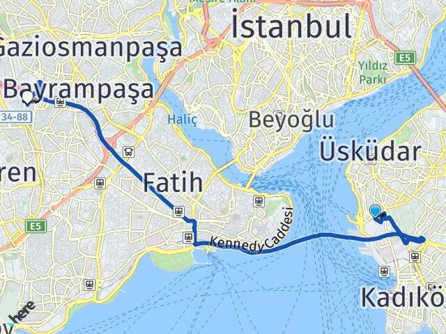 Selimiye Esenler Otogarı Arası Kaç Km - Yol Tarifi