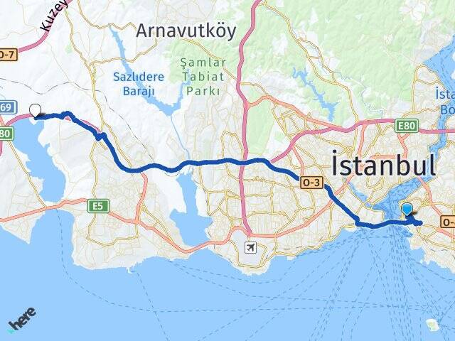 Selimiye Hazerfen Havaalanı Arası Kaç Km - Yol Tarifi