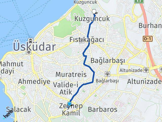Zeynep Kamil Kuzguncuk Arası Kaç Km - Yol Tarifi
