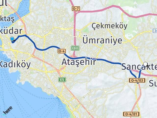 Zeynep Kamil Sancaktepe Arası Kaç Km - Yol Tarifi