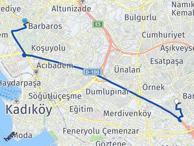 Zeynep Kamil Yenisahra Arası Kaç Km - Yol Tarifi