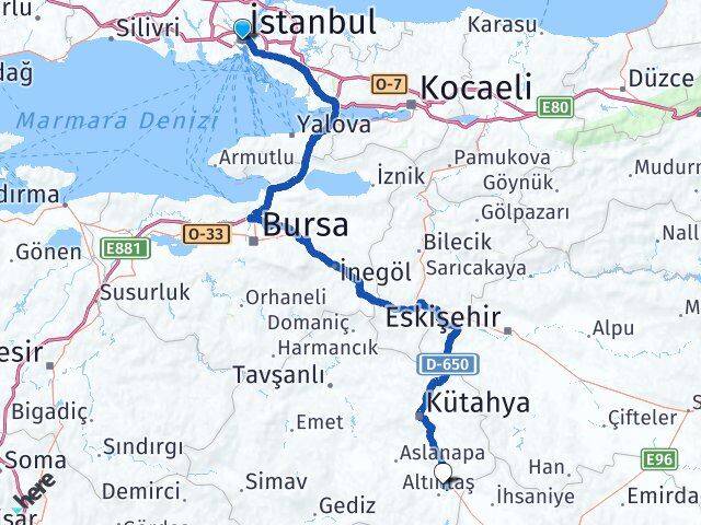 İstanbul Zafer Havalimanı Arası Kaç Km - Yol Haritası