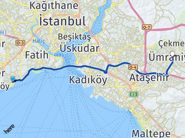 Kazlıçeşme Ümraniye Arası Kaç Km - Yol Tarifi