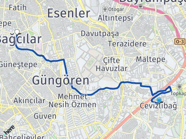 Merkezefendi Bağcılar Arası Kaç Km - Yol Tarifi