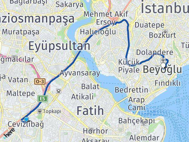 Merkezefendi Beyoğlu Arası Kaç Km - Yol Tarifi
