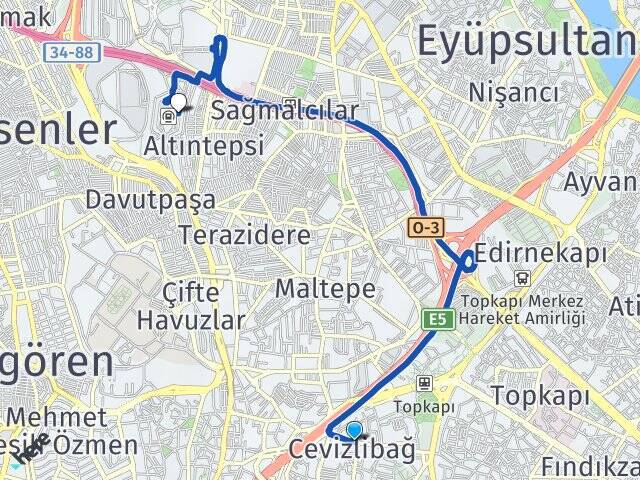 Merkezefendi Esenler Otogarı Arası Kaç Km - Yol Tarifi
